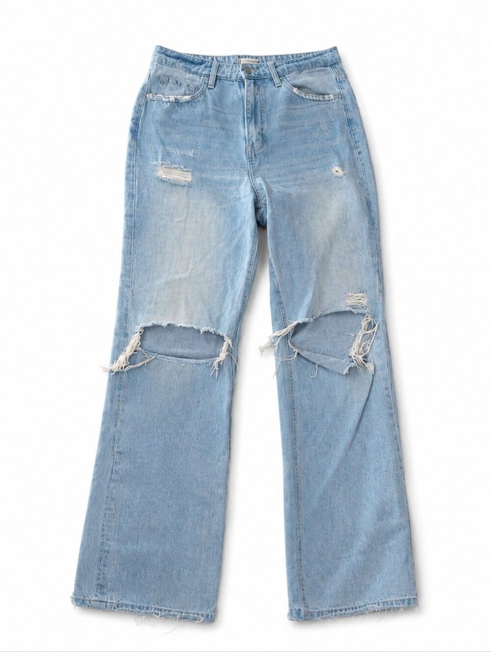 Altar'd State Light Blue Distressed Wide-Leg Jeans